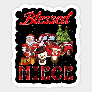 Blessed Niece Red Plaid Christmas Sticker